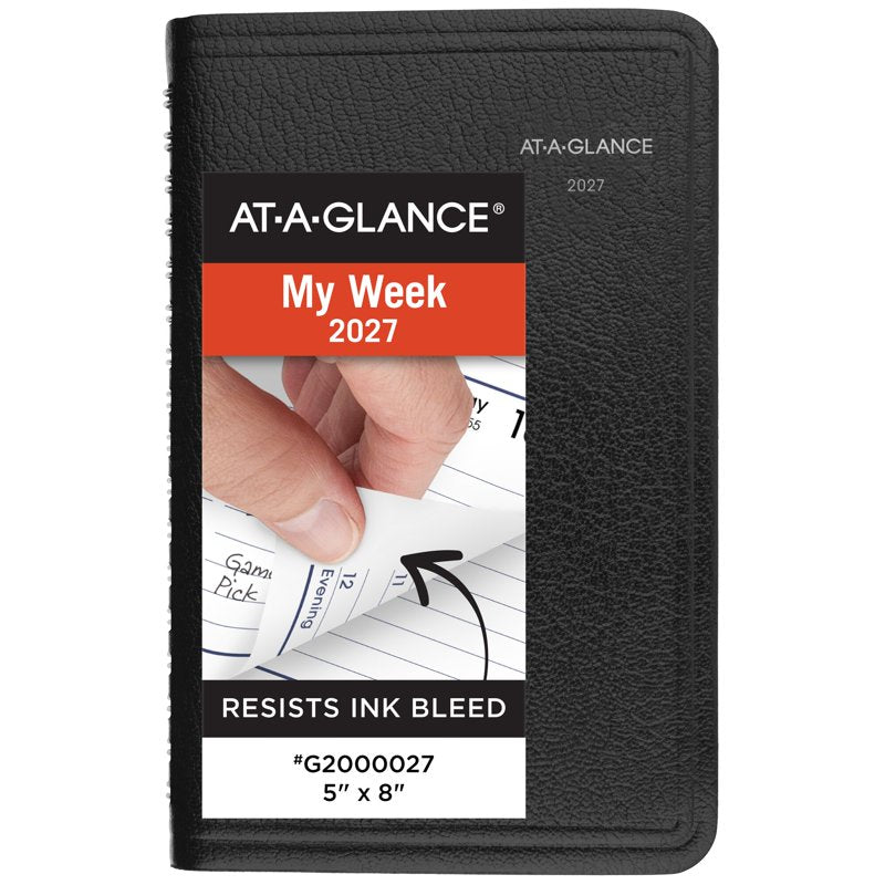 2027 Weekly Appointment Book Planner Small Black 5x8