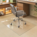 Tempered Glass Office Chair Mat for Carpet & Hardwood Floors — Clear, Protects Surfaces