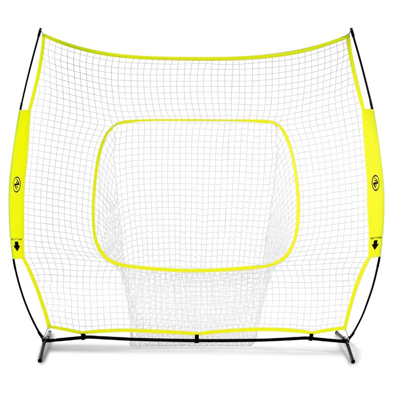 Baseball Softball Hit and Pitch Training Net with Strike Zone Target, 7x7 ft