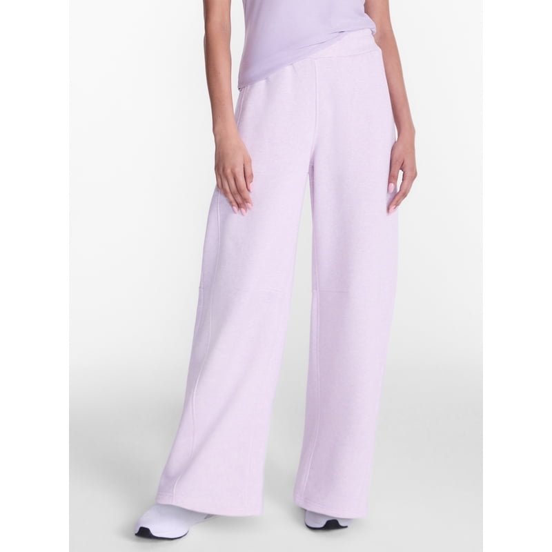 Women's Barrel Leg Fleece Pants with Pockets and Cropped Length