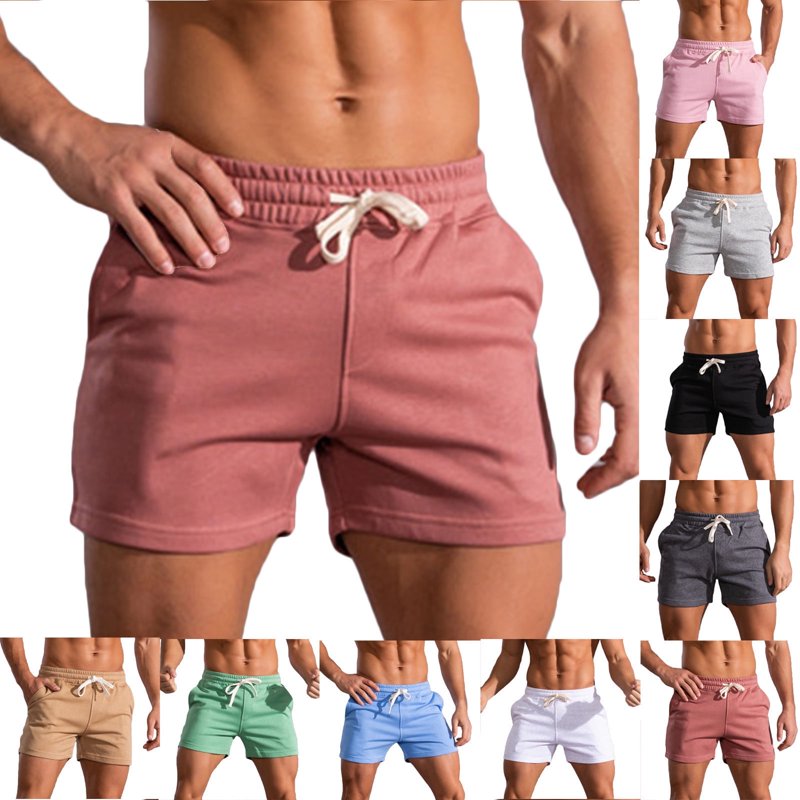 Men's Cargo Shorts Summer 5-Inch Inseam Athletic Casual Drawstring Elastic Waist