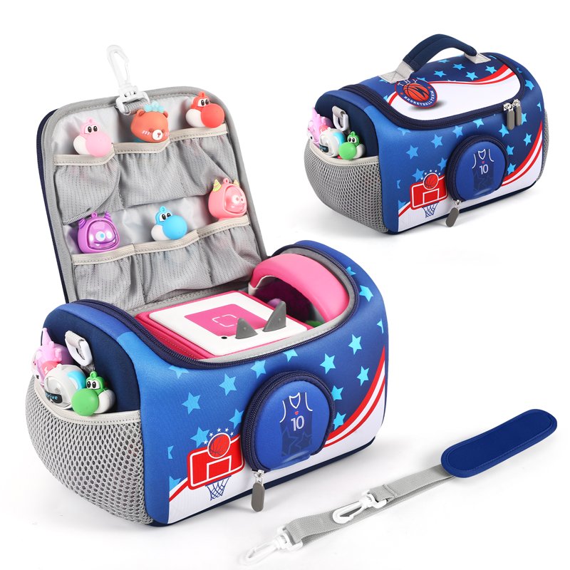 Kids Travel Carrying Case for Toniebox Audio Player Storage Bag - Blue