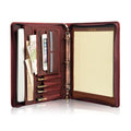 Leather Portfolio Binder with Notepad & Laptop Pocket - Business Organizer