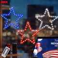 Patriotic Window Star Lights 3-Pack - 8 Lighting Modes for 4th of July Decor