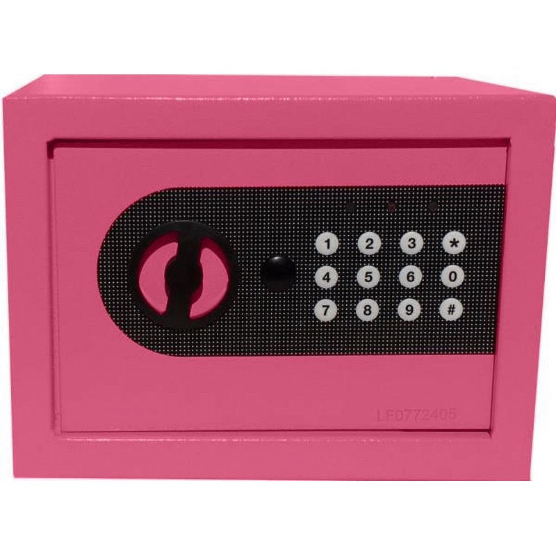 Electric Safe with Digital Lock, Steel Pink, 9.1 x 6.75 x 6.75 Inches