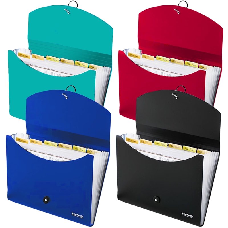 7-Pocket Accordion File Organizer Pack of 4, Letter & A4 Document Folders