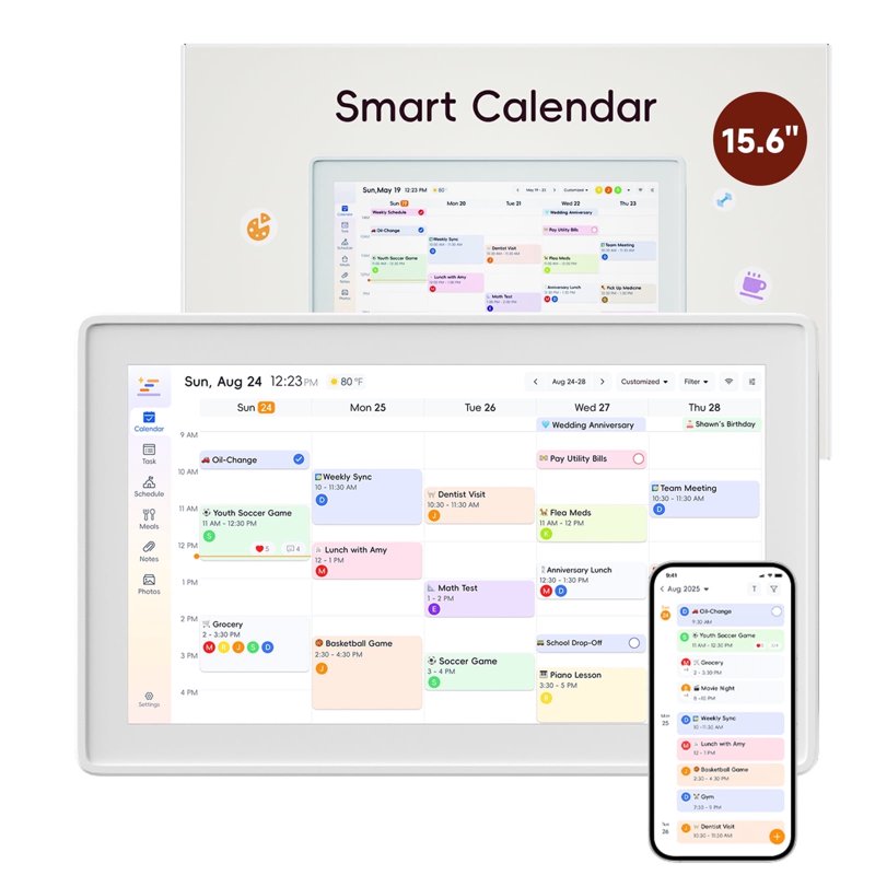15.6-Inch All-in-One Touchscreen Family Digital Calendar and Photo Frame