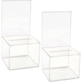Acrylic Donation & Suggestion Box with Display Sign - 5x5 Inches, Pack of 2