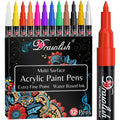 Acrylic Paint Pens Set of 12 - Fine Tip Markers for Rock, Ceramic, Fabric & DIY Art
