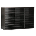 Wooden Classroom Mailbox Organizer with Removable Shelves - 27 Slots, Black