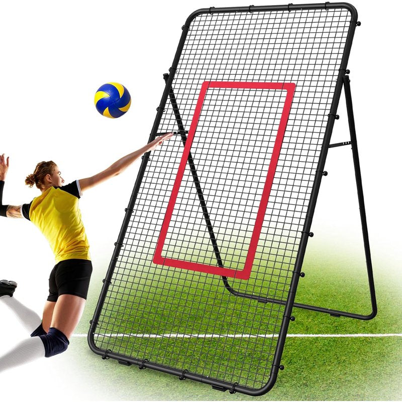 Adjustable 7x4 FT Sports Rebounder Net for Volleyball, Soccer, Baseball & Tennis Training