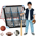 Adjustable Baseball Rebounder Net 5x4 FT with Strike Zone Targets for Hitting & Fielding