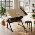 Adjustable Drafting Table Desk with Storage Drawers & Stool - Art & Studio Workstation