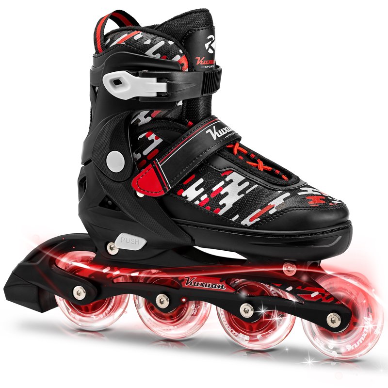 Kids & Adults Adjustable Light-Up Inline Skates for Outdoor Fun