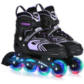Adjustable Kids Roller Skates with Light-Up Wheels for Beginners, Outdoor Inline Skates