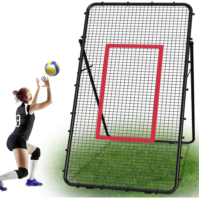 Adjustable Volleyball Rebounder Net 7x4 FT with Steel Frame & Multi-Angle Practice