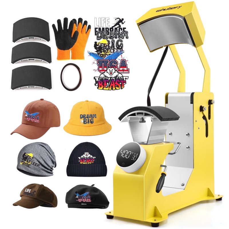 3-in-1 Hat Heat Press Machine with Adjustable Platens - Auto Cap Transfer