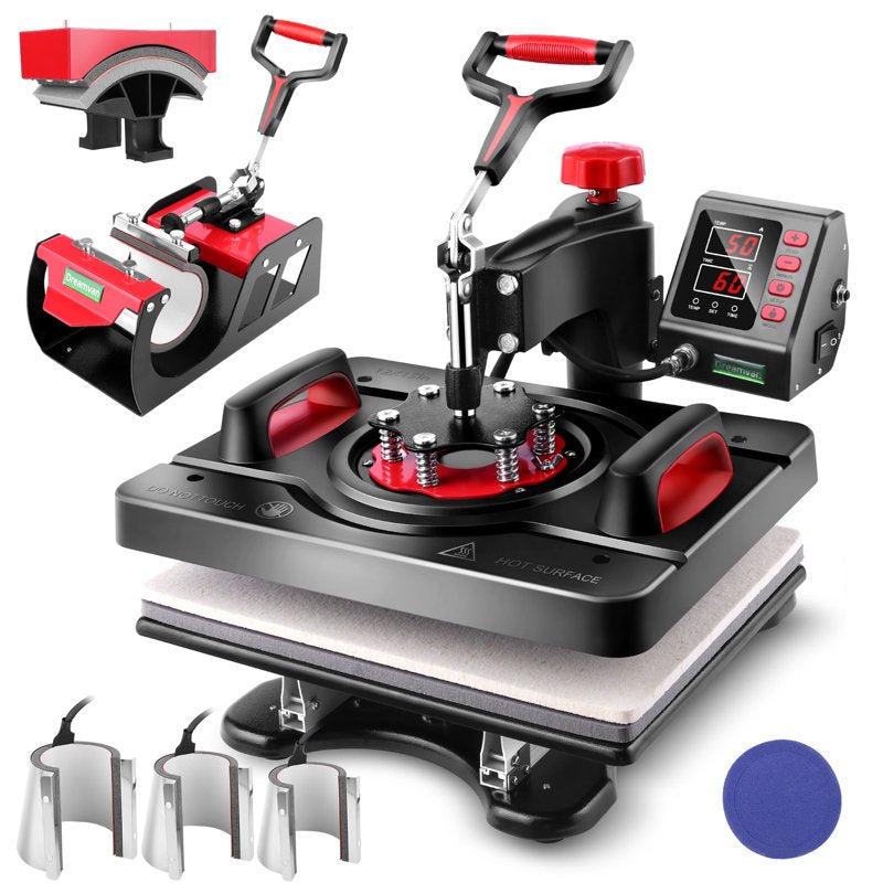 8-in-1 Heat Press Machine 15x12in Digital Sublimation Vinyl Transfer