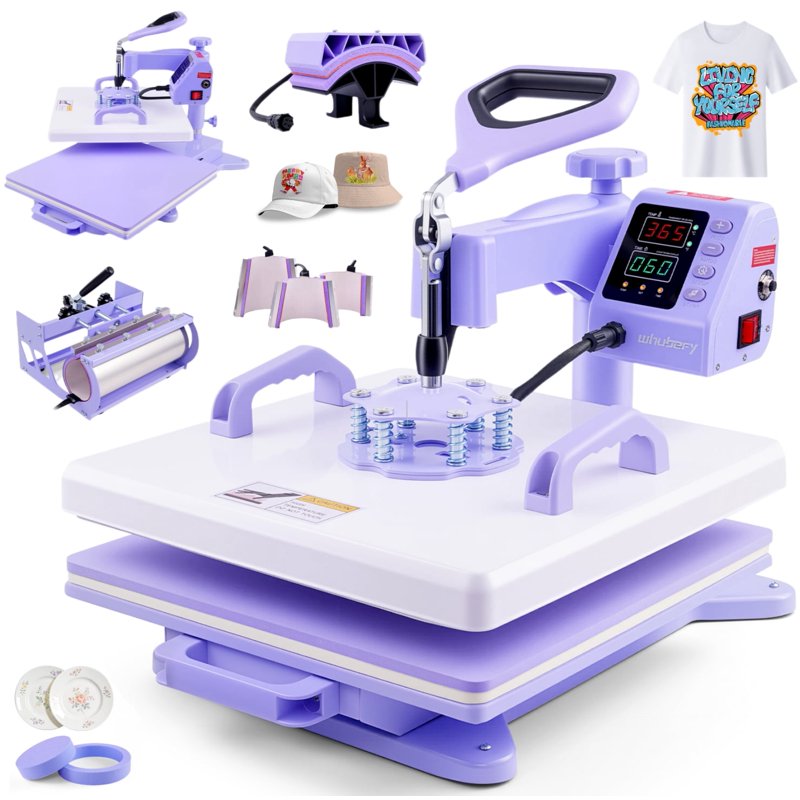 15x15 Heat Press Machine 8-in-1 Multifunctional T-Shirt Mug Hat Transfer
