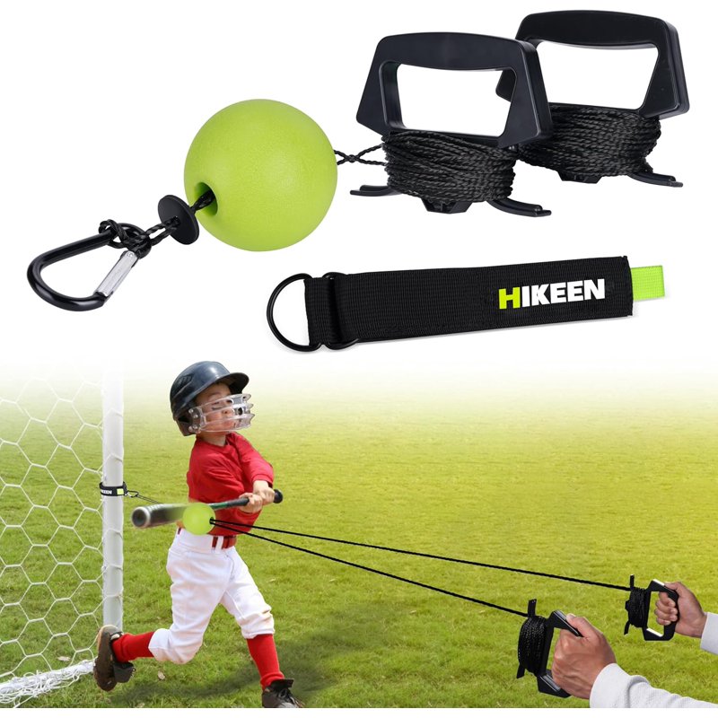 Baseball Batting Trainer with Rope Swing Practice Equipment for All Ages