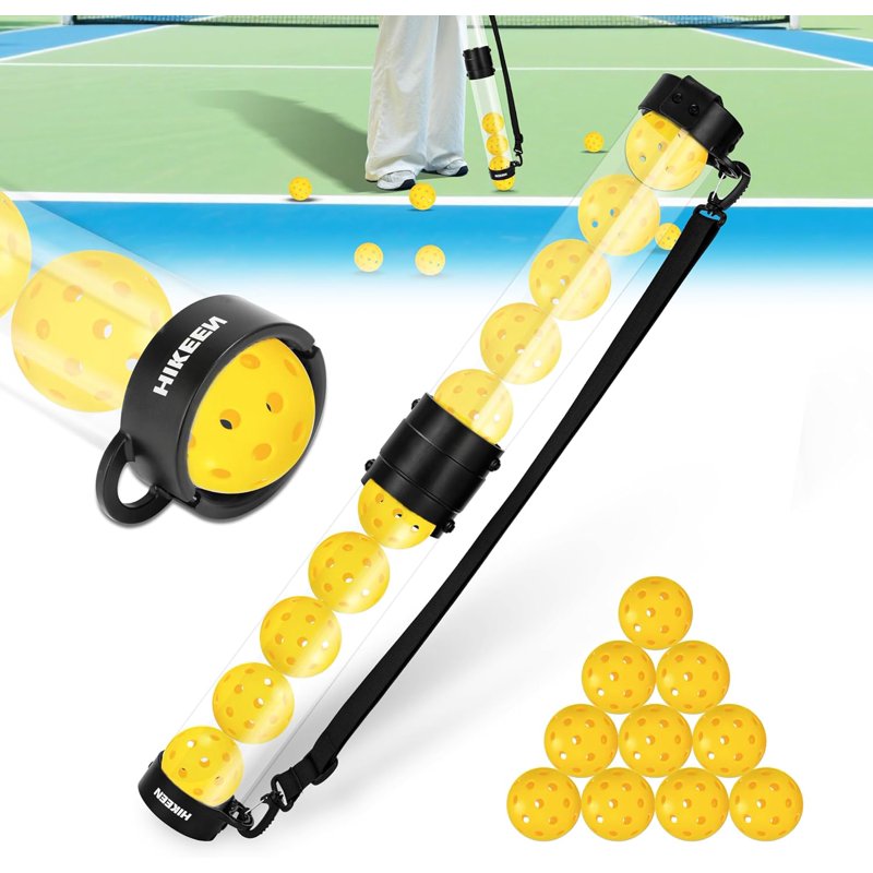 Durable Pickleball Ball Retriever with 10 Balls – Quick Pickup Tube & Shoulder Strap