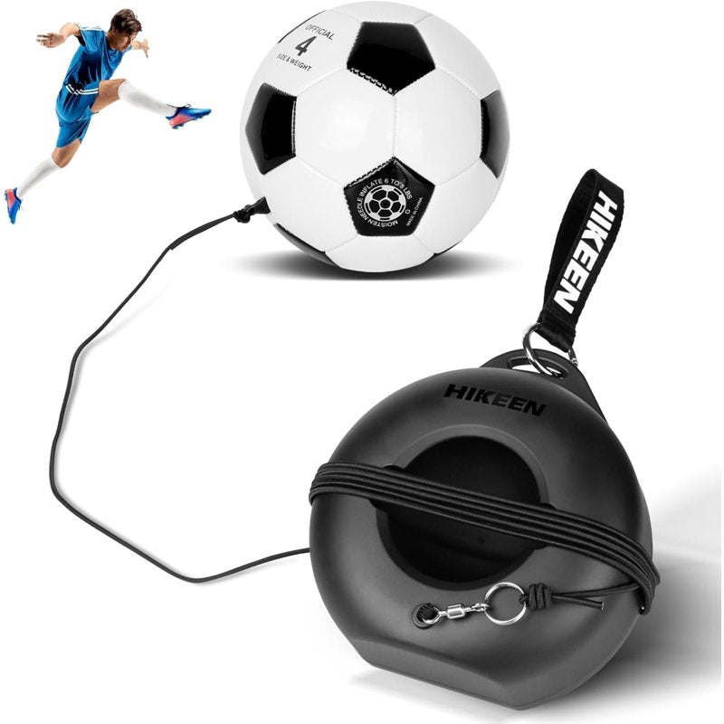 Adoreal Soccer Training Set with Metal Base - Portable Solo Rebound Trainer (Black)