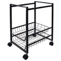 2-Drawer Rolling File Cart with Storage Baskets - Black Steel Office Organizer