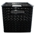 Plastic Weave Storage Bins - 13.5 x 10.5 x 8.8 Inches, Black, 2 Pack