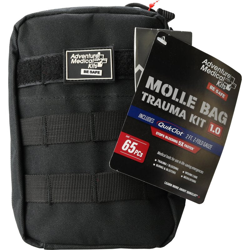 Trauma First Aid Kit with QuikClot Hemostatic Gauze - MOLLE Bag Emergency Medical Supplies