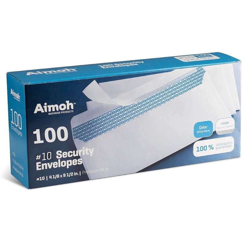 Self-Seal Security Envelopes Windowless White 4-1/8" x 9-1/2" Office Mailers 100+