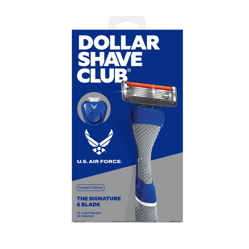 Military Themed 6-Blade Razor Starter Set with Handle & Blades for Close Shave