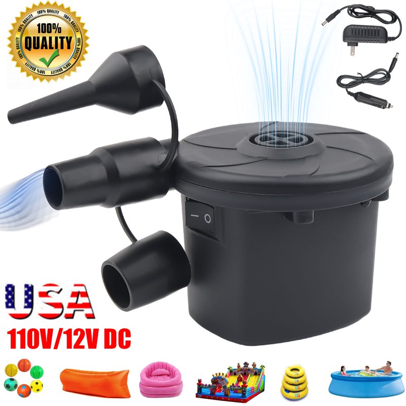 Electric Air Pump for Inflatables, Air Mattress & Cushions, Black