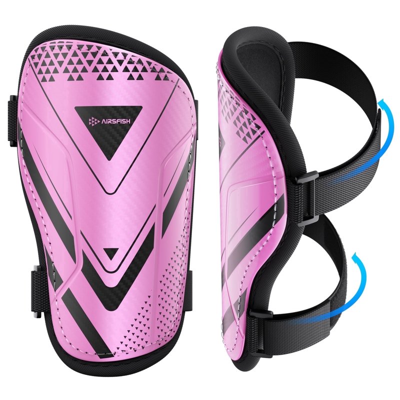 Airsfish CE Certified Kids Soccer Shin Guards - 1 Pair, M (Ages 2-18), High Impact Protection