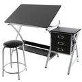 Adjustable Steel Drafting Table with Stool - Art & Office Workspace