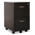 Alera Valencia Mobile File Pedestal - Espresso, 2-Drawer Office Storage