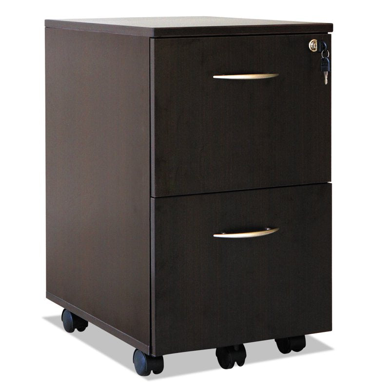 Alera Valencia Mobile File Pedestal - Espresso, 2-Drawer Office Storage