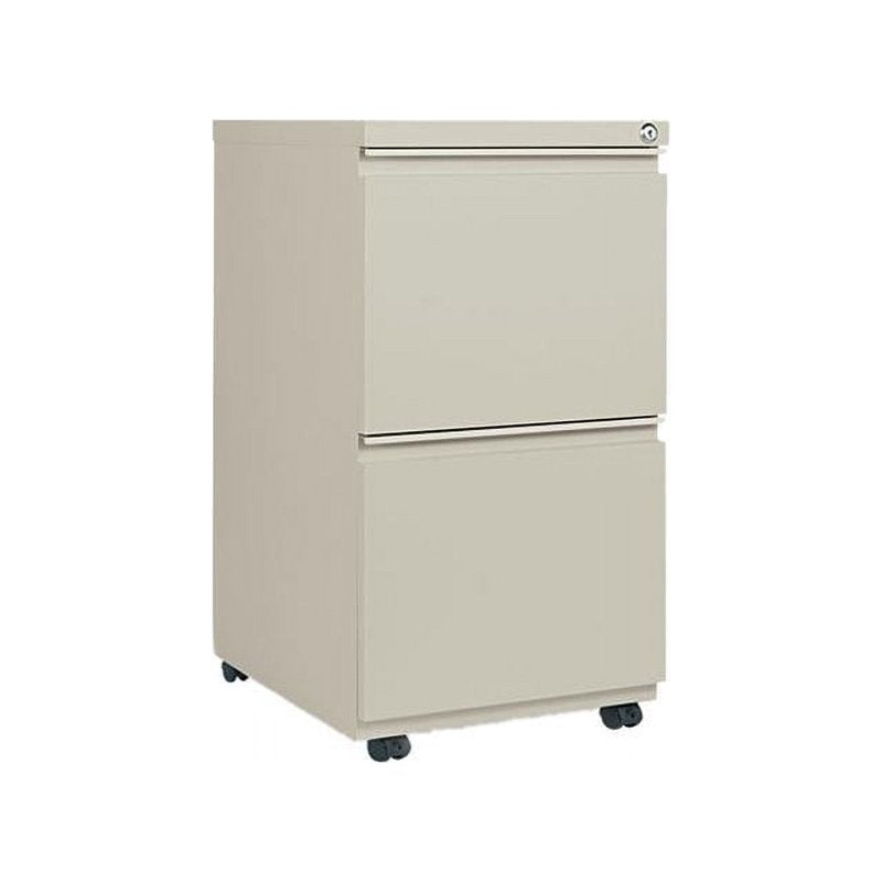 Lockable 2-Drawer Vertical Filing Cabinet - Putty Steel Office Storage