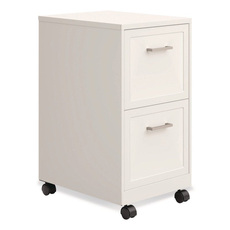 Alera Two-Drawer Mobile Vertical File Cabinet - Letter Size, Pearl White