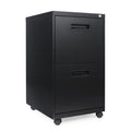 Alera Metal Pedestal File Drawer - 2-Drawer Office Storage Black