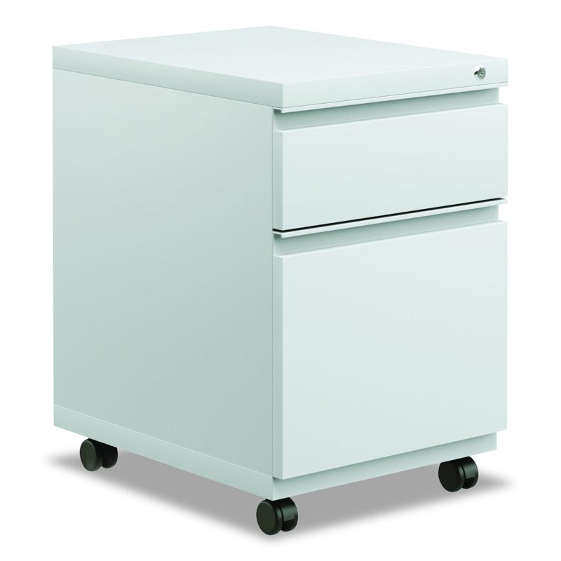 File Pedestal with 2 Drawers, Full-Length Recessed Pull, Light Gray