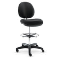 Adjustable Swivel Task Stool with Faux Leather Seat & Casters