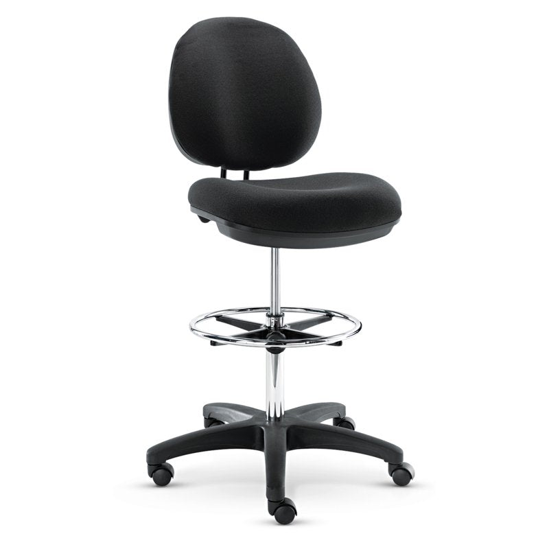 Adjustable Swivel Task Stool with Faux Leather Seat & Casters
