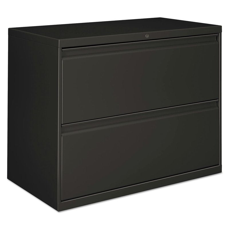 Alera 2-Drawer Lateral File Cabinet with Anti-Tip System - Charcoal, Black, Gray, Putty