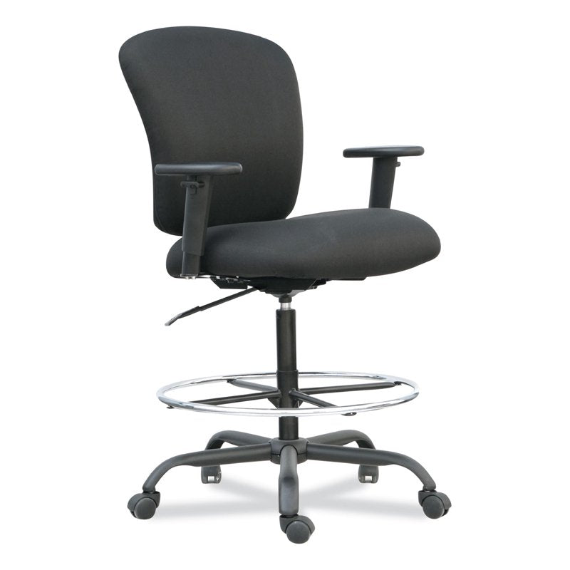 Big and Tall Office Stool with Height Adjustment Supports Up to 450 lb - Black