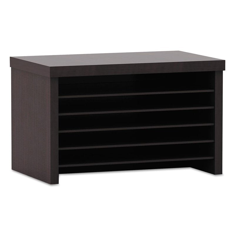 Woodgrain Laminate 6-Compartment Under Counter File Organizer - Espresso