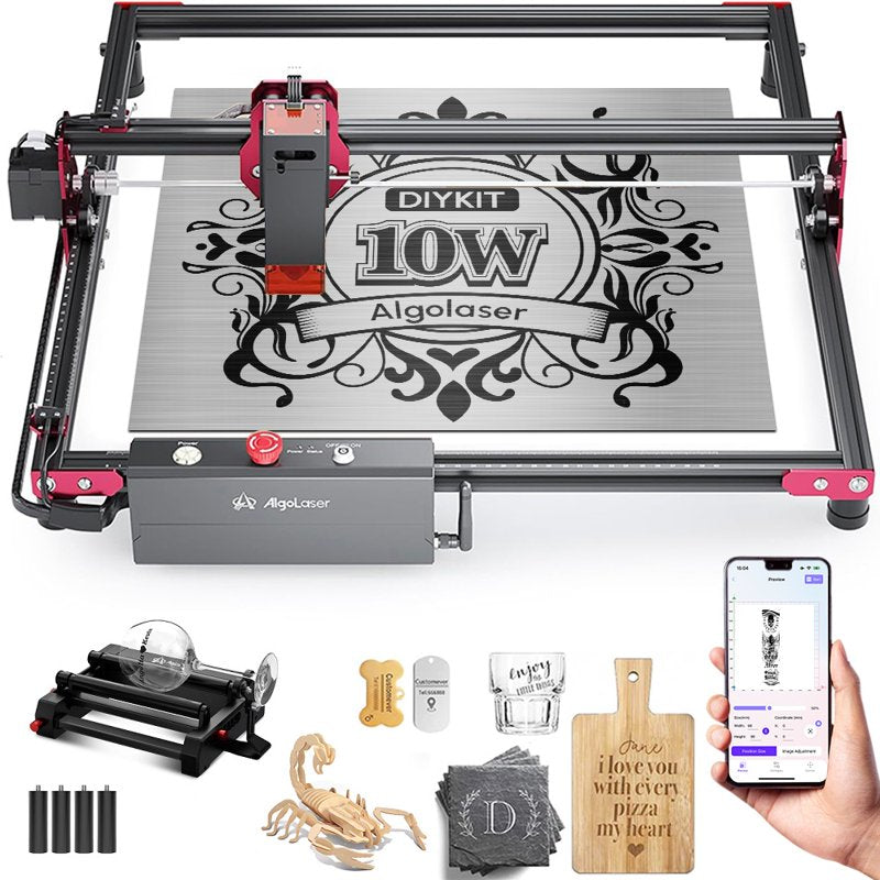 DIY Laser Engraving Machine Kit 48W with Rotary Roller for Acrylic Wood Metal