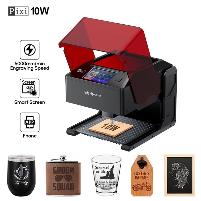Portable Laser Engraver Machine with 3.5-inch Touchscreen - 10W for Wood Metal Glass
