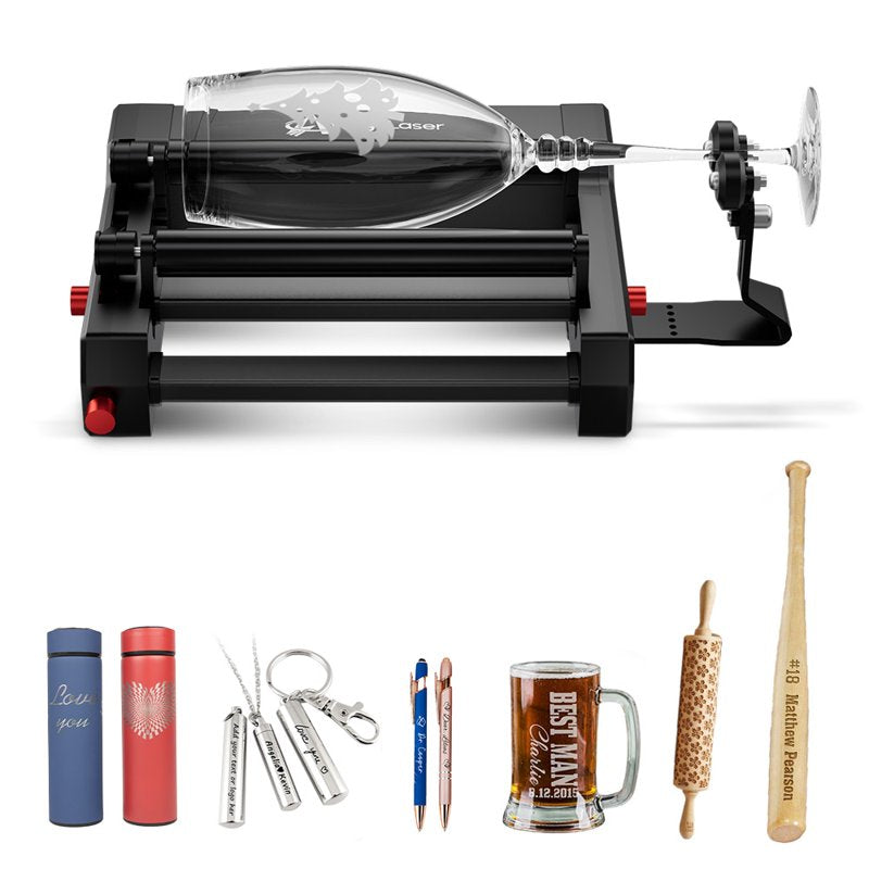 Laser Engraver Rotary Roller for Cylindrical Objects 360° Adjustment