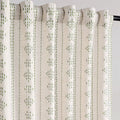 Linen Boho Farmhouse Curtains Set - Light Filtering Geometric Striped Window Drapes, 52x84 inches