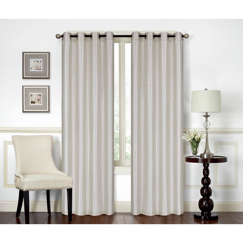 Elegant Modern Faux Silk Window Curtain Panel - 54x84 Inches, Multiple Colors